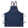 Miimas Work Apron, One Size Fits All, Unisex, for Cooking, Housework, DIY, Gardening, Camping, and BBQ (Blue)
