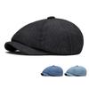 Denim Octagonal Cap Men Spring Autumn Beret Cap Painter Cap British Newsboy Cap
