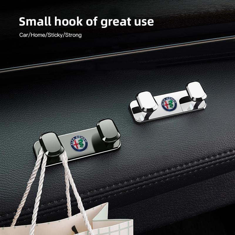 Zinc alloy Car Hook Randomly Pasted Storage Bracket For Alfa Romeo Giulietta Mito 159 Giulia Stelvio 156 147 Tonale Brera Disco zw9