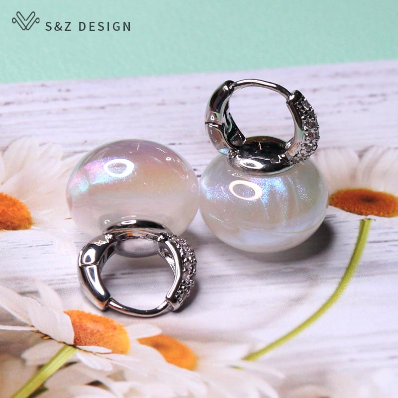 Модные разноцветные серьги-капельки с хлебными бусинами для женщин, свадебные украшения, подарок, серьги из розового золота с кубическим цирконием