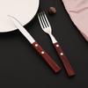 4Pcs Cutlery Wooden Handle Cutlery Set Stainless Steel Tableware Steak Knife Fork Spoon Silverware Western Flatware