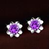 925 Silver Women Hoop Earrings Fashion Pendientes Gift for Female Girl Sparkling Pave CZ U Heart Shape Star Moon Earring E007