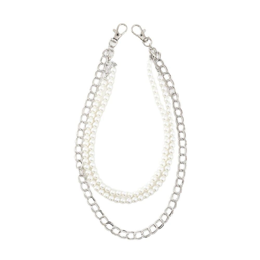 Fashion Imitation Pearl Beaded Punk Hip-hop Chain Gothic Harajuku Pants Waist Chain Metal Alloy Trousers Chains For Women Man