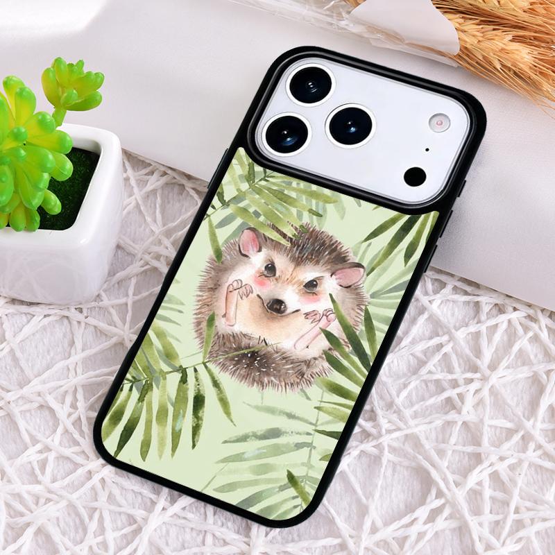 Hedgehog soft Phone Case for iPhone 17 Air 16 15 11 12 14 13 Pro Max Shockproof Cover
