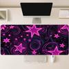 Large Mouse Pad Pink Purple Swirl Galaxy Star Print Stitched Edge Anti‑Slip Rubber Desk Mat for Gaming Working Home Office Decor