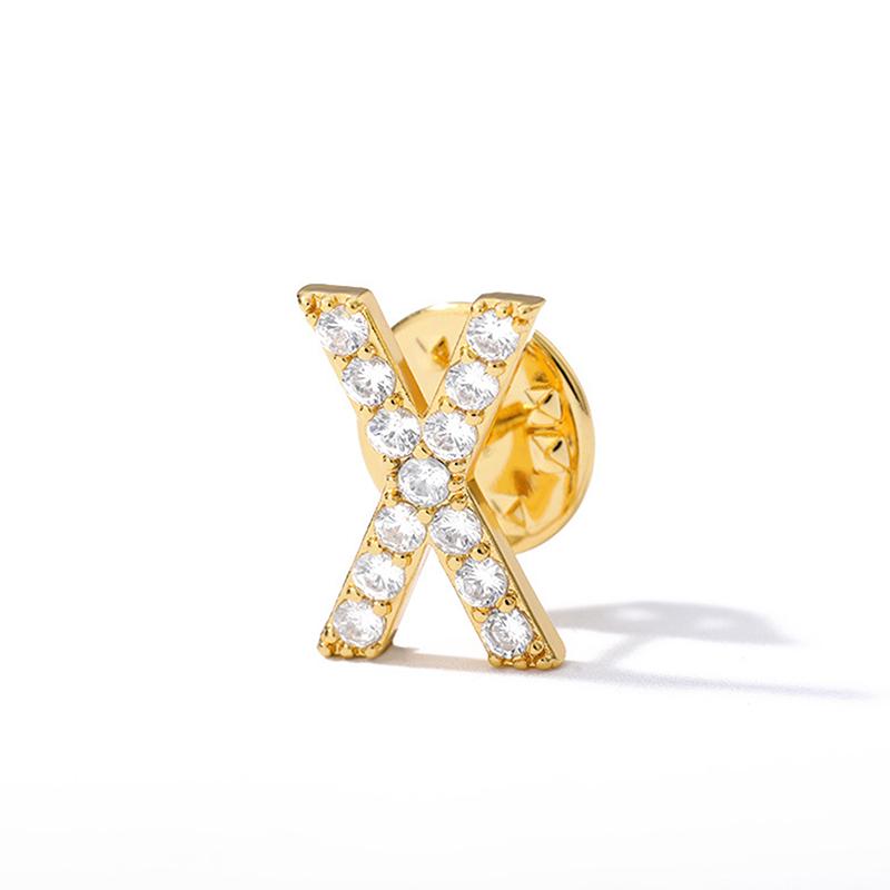 A-Z Letter Brooches For Women Initial Name Brooch Pins For Suit Shirt Collar Accessories Brooch Jewelry