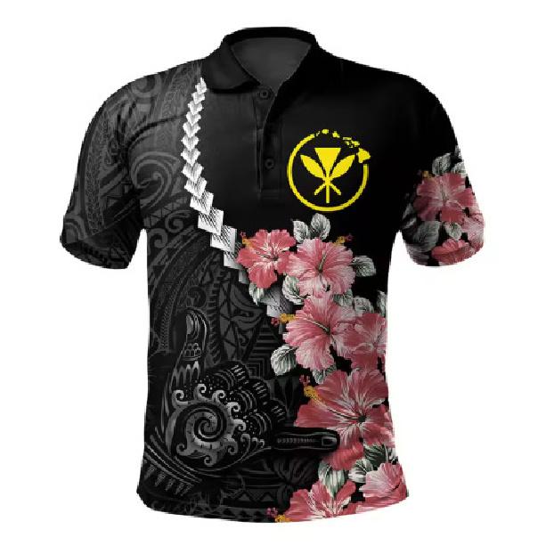 2026 Summer Men's Hawaiian Collar Short Sleeve Loose Button Casual Street T-Shirt POLO Shirt