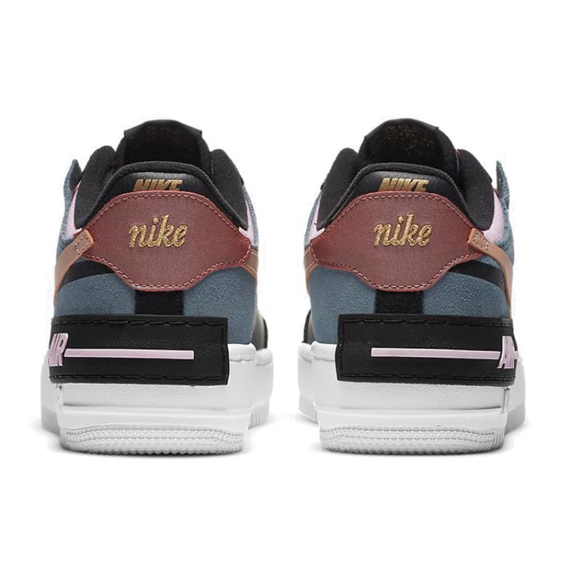 Nike Женские кроссовки Air Force 1 Low Shadow Черный Светло-арктический розовый Кирпично-красный CU5315-001