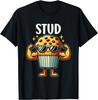 Stud Muffin Funny Muscle Food Pun Graphic Tee for Men Boys Casual Daily T-Shirt