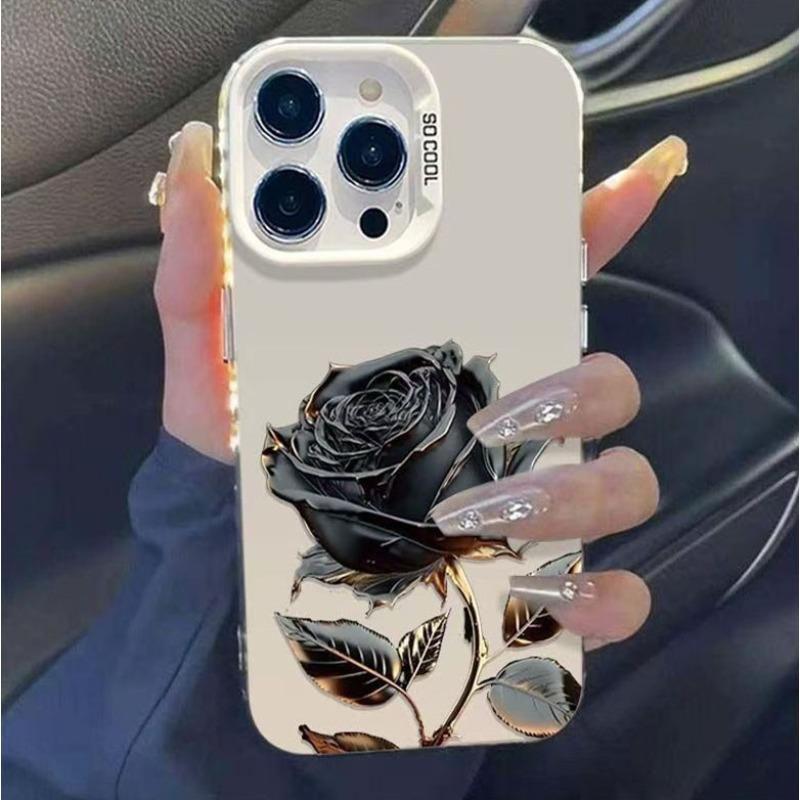 Black Gold Rose Applicable To Apple 15 Promax Mobile Case IPhone 16 Pro Flowers 14 Pro Premium 13 New Model