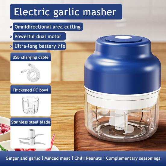 Electric Garlic Masher Mini Portable Veggie Chopper USB Charging Wireless Food Processor Meat Slicer Egg Beater