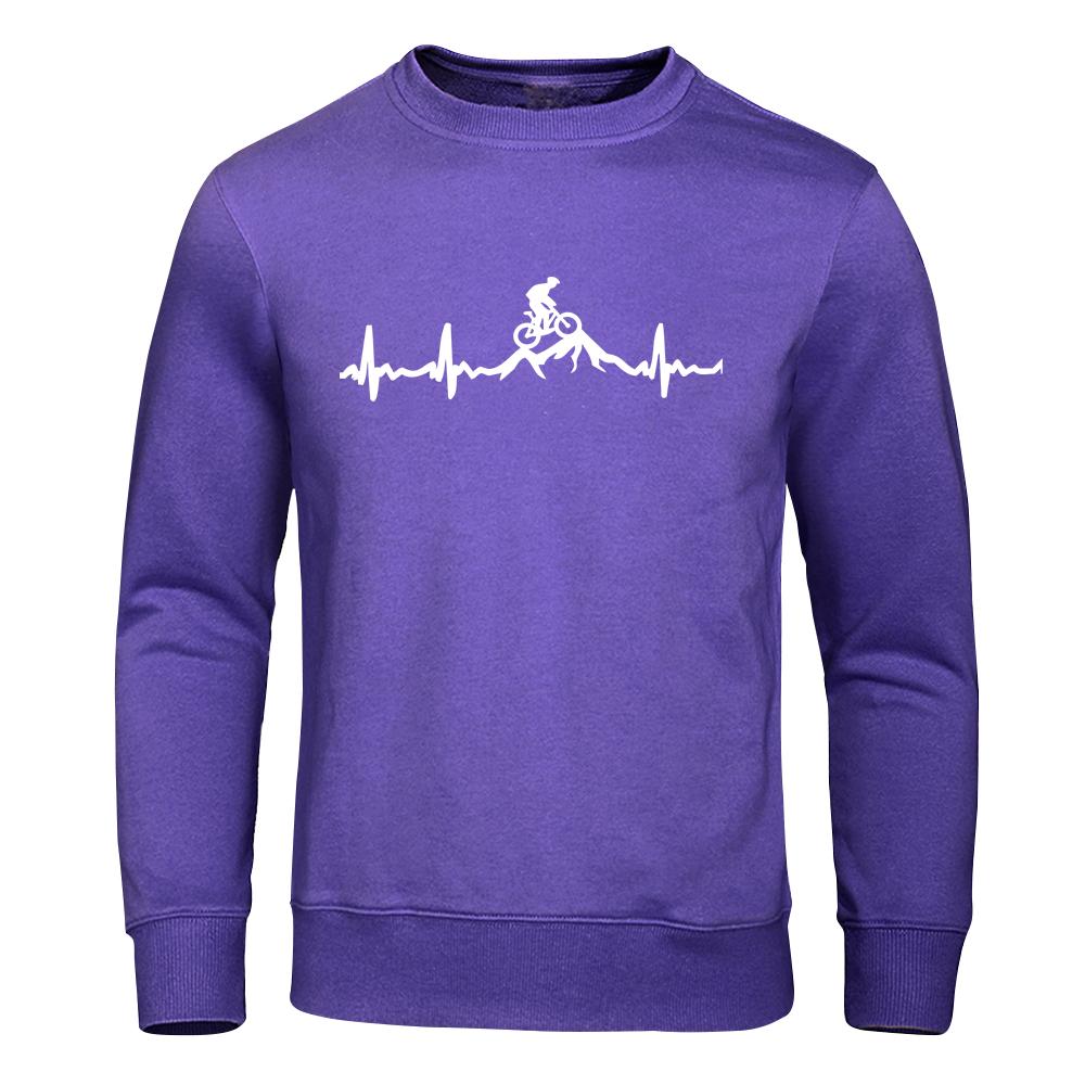 Велосипедный альпинизм Электрокардиограмма Мужские толстовки Осенние толстовки большого размера Повседневная толстовка с капюшоном Свободный мягкий унисекс Топ