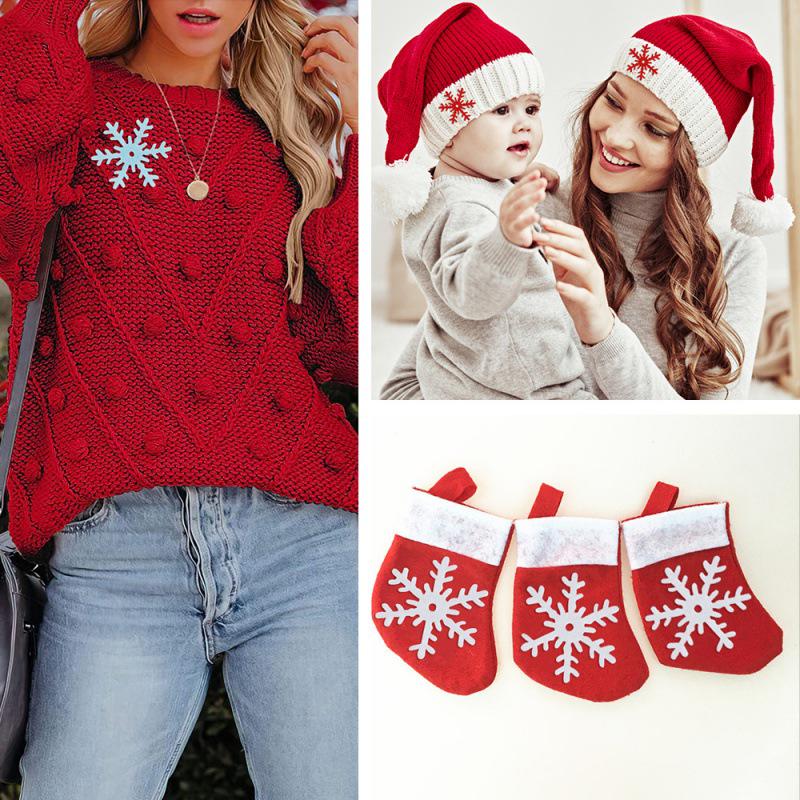 Snowflake Christmas Fabric Stickers: Holiday Gift Boxes & Window Decorations