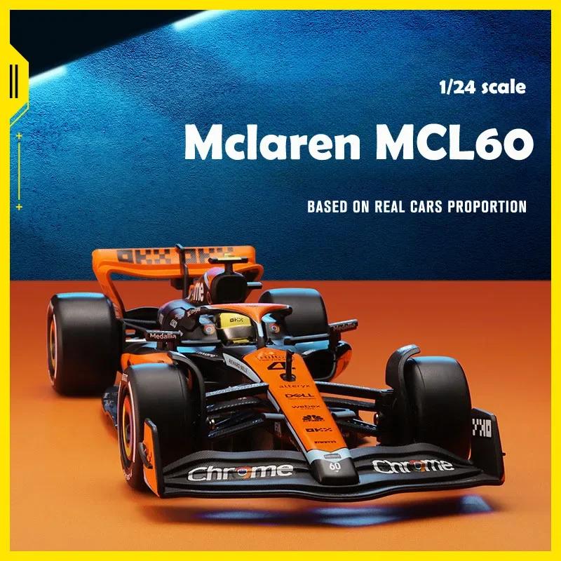 Diecast 1/24 Scale McLaren F1 MCL60 2023 Racing Car Alloy Model Collection Metal Toy Vehicle Birthday Gift for Children Boy Home Decor
