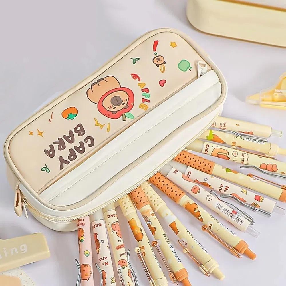 Large Capacity Large Capybara Pen Bag Pencil Case Cartoon Pencil Bag Office