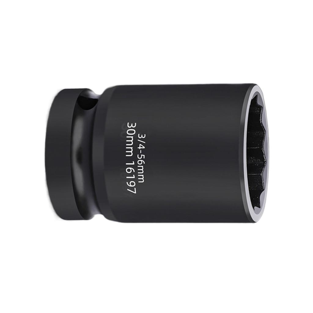 3/4Inch Drive Impact Wrench Socket 12 Point Drive Shaft Tool Power Socket for Heavy Duty Use Auto Repair Easy Removal