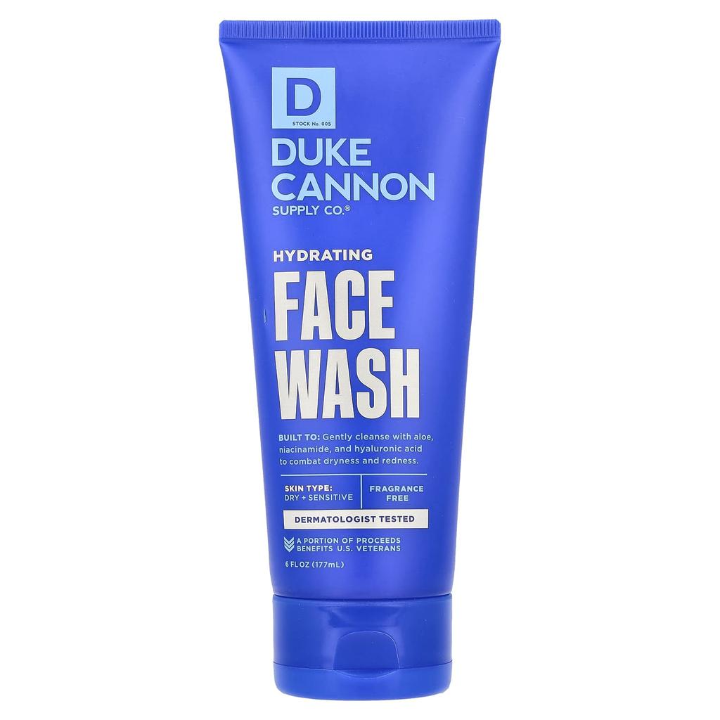 Duke Cannon Supply Co. Hydrating Face Wash, Fragrance Free, 177 Ml (6 Fl Oz)