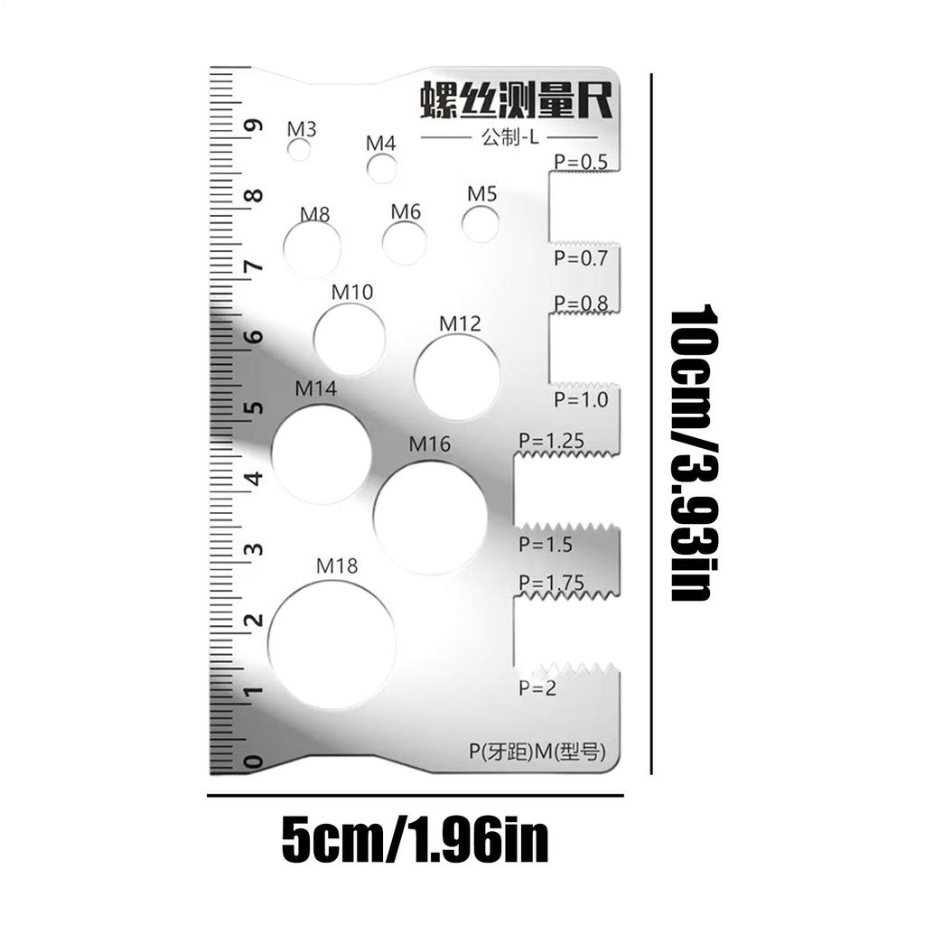 Резьбомер для болтов, измерительная линейка для резьбы винтов, многофункциональный битовый резьбомер для дома, промышленности, ремонта