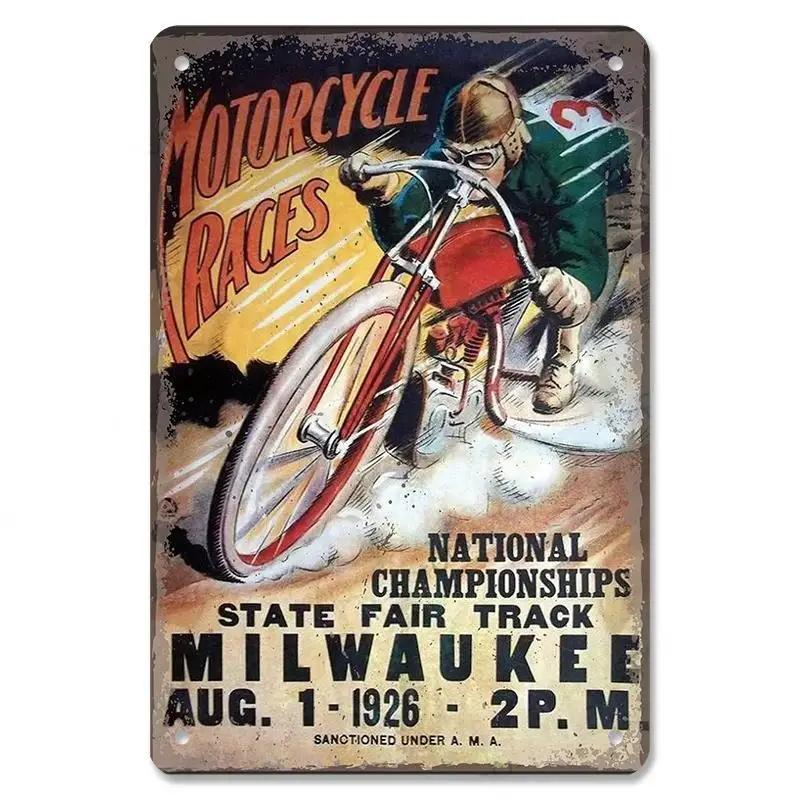 Винтажный плакат для мотокросса, металлические жестяные знаки, Гран-при мотоцикла, металлическая табличка, Декор, Настенный декор для гаража, мотоклуба, мужского пещерного бара