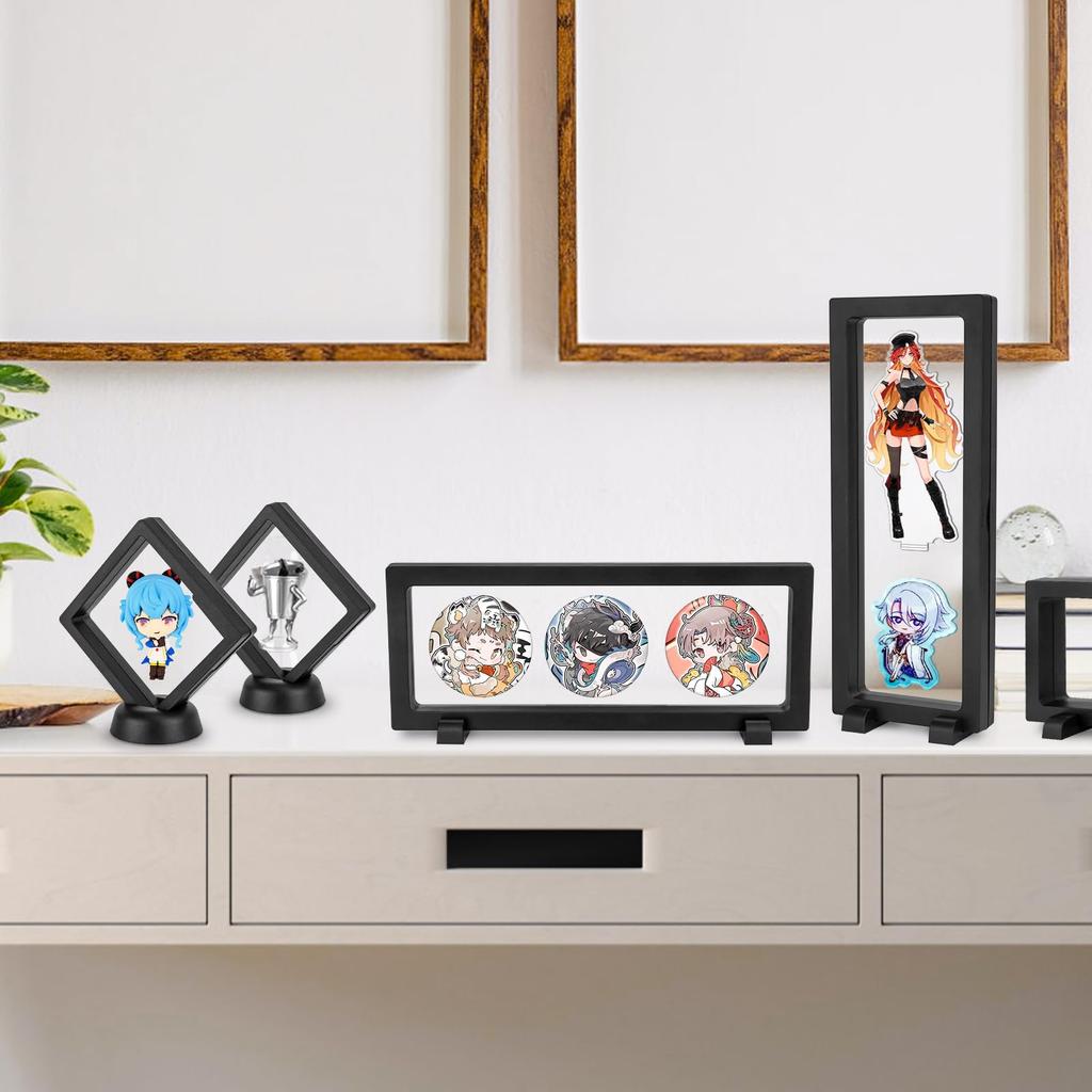 Homgaty Display Case of Rubber Strap Acrylic Key Chain Axta Case Storage Display Stand Lengths 2 Can Badge Display Durable Stylish Removable Base