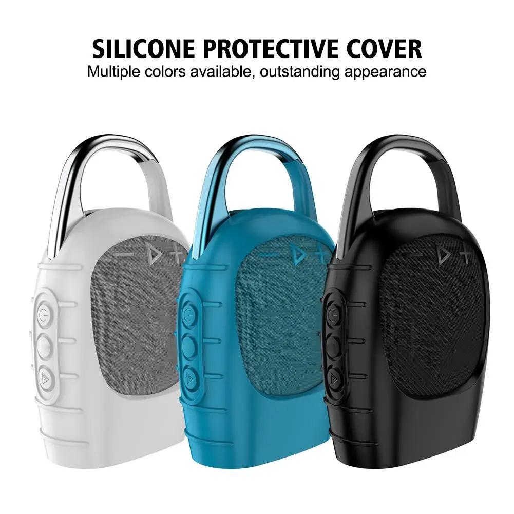 Silicone Cover Case Stand Up Holder Shockproof Protective Silicone Cover Dustproof Anti-Drop for JBL Clip 5 Portable BT Speaker