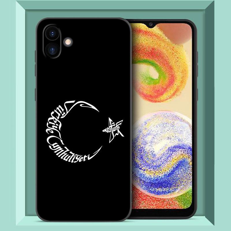 Turkey Turkish Flag Black Phone Case For Samsung Galaxy A01 A03 Core A04 E A02 A05 A10 A20 A21 A30 A50 S A6 A8 Plus A7 2018