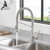 Brushed Nickel Kitchen Faucet Single Hole Pull Out Spout Kitchen Sink Stream Sprayer Head Brushed Nickel Mixer Tap 866033