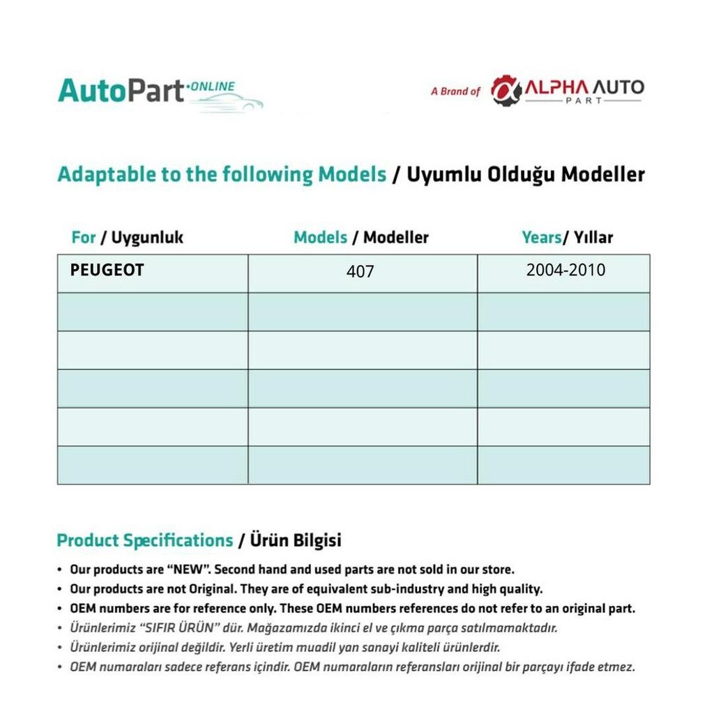 Windshield Repair Set-Right-Left-SET for Peugeot 407