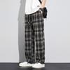 Мужские повседневные прямые клетчатые брюки, свободные спортивные штаны большого размера, повседневные офисные брюки