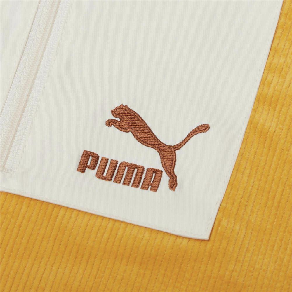 Puma Cord Crewneck Sweatshirt With Contrast Pocket Women Tops Gold 534753-37