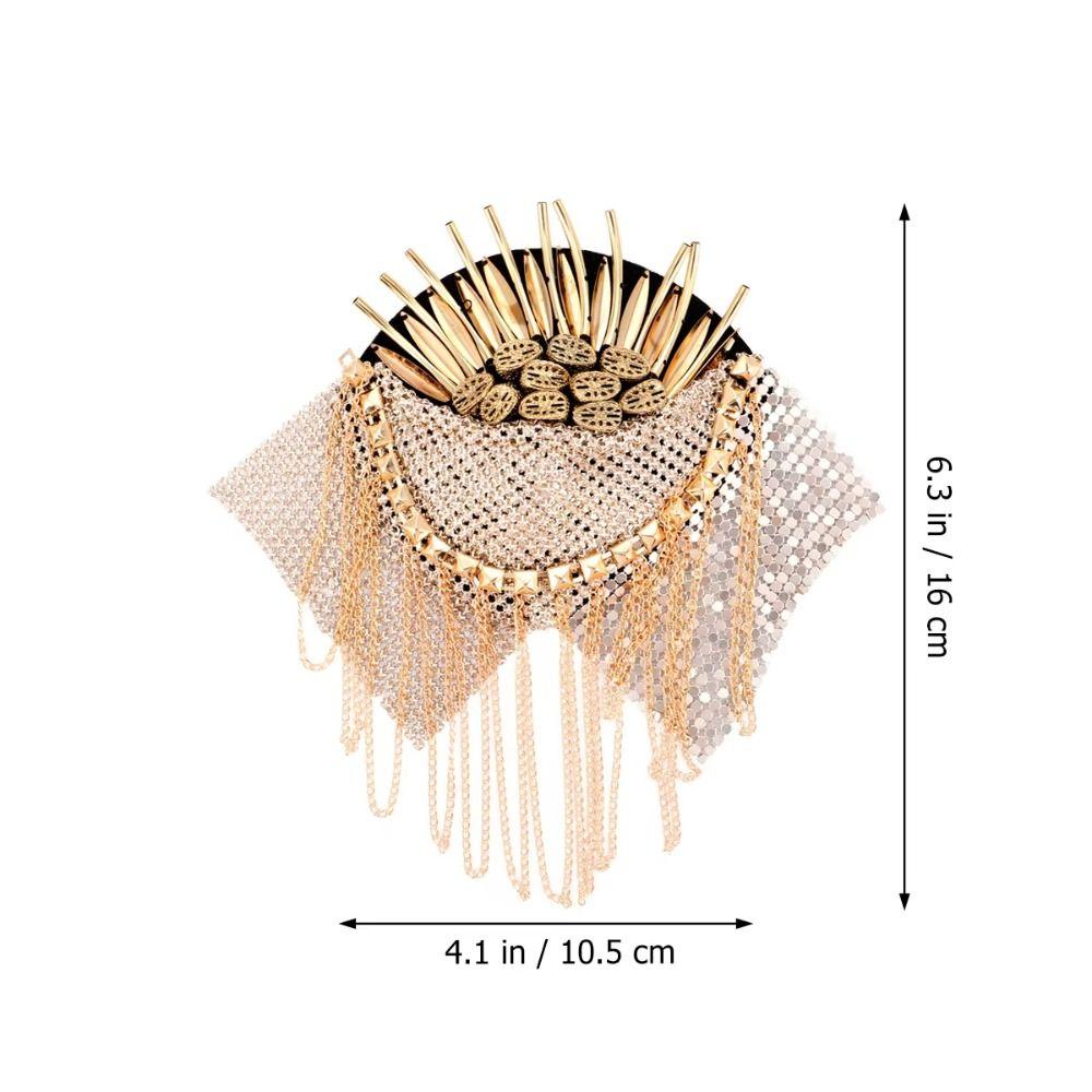 Брошь-булавка Наплечник Крутая куртка Винтажная брошь Кисточка Цепочка Эполет Костюм