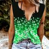 Women Tanks Sexy V Neck Sleeveless Summer Tops Vest 3D Cute Little Flower Print Cool Lightweight Tops