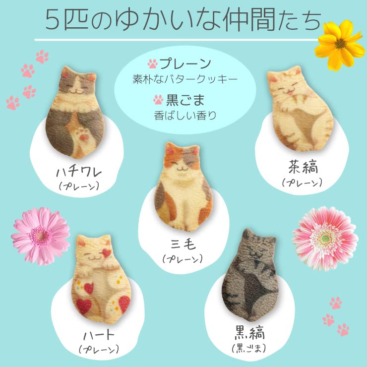 Cat Gift Cat Cookies Mint Pink Cat Tea Tea Bags Cat Tea 5 Types Cute Cat Postcards of (10 Pieces) & & (NEKOSAN-TEA) & (Set 8)