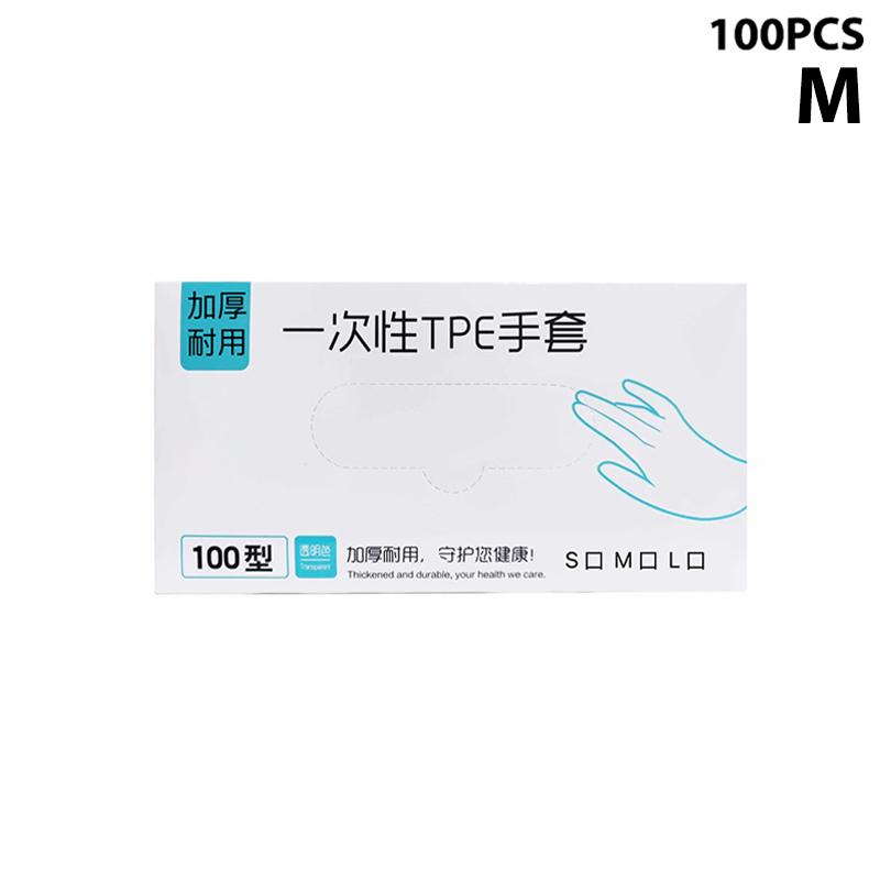 50/100Pcs Latex Free Gloves Tpe Disposable Gloves Transparent Non-Slip Acid Work Safety Food Grade Household Cleaning Gloves