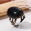Новые готические вампирские красные хрустальные открытые кольца для женщин и девушек, мистические ведьмовские ювелирные аксессуары, черное кольцо, подарки для вечеринок
