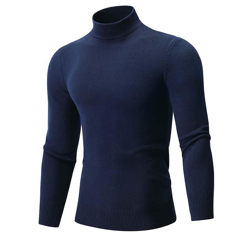 Men S Half Turtleneck Knit Sweater Solid Color Casual Spring Autumn