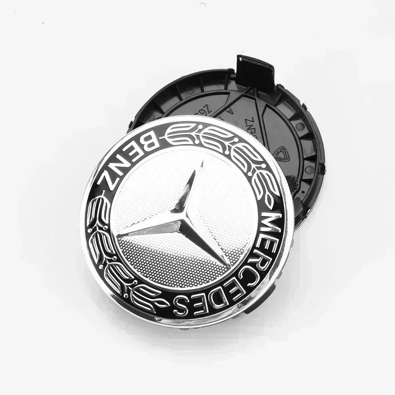 Hot 4Pcs 75MM Car Wheel Hub Center Badge Cap Covers for Mercedes Benz AMG a C GLA GLC Universal Fit Wheel Center Caps A171400