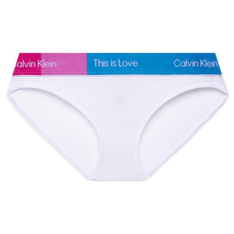 Calvin Klein Rainbow Collection Modern Gravity Belt SS23 Spring Brand Logo Embroidered Mid-Rise Sexy Triangle Slim Fit Underwear QF7256AD-100