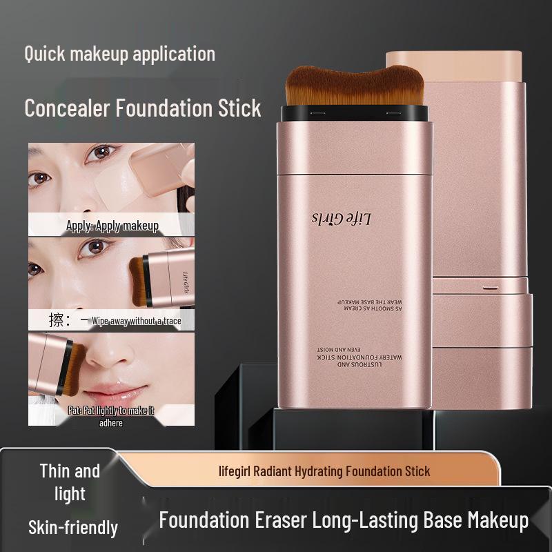 Lifegirl Radiant Moisturizing Foundation Stick: Natural, Clear, Brightening, Lightweight, Long-Lasting, Dual-Ended Cream.