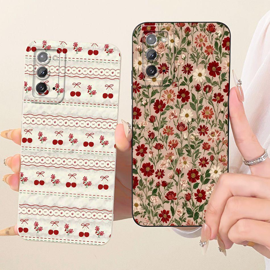 Для Samsung Galaxy S20 S20+ S20FE Милый Чехол-Телефон с Кошкой и Цветами Для Samsung S 20 S20 FE 4G 5G Ударопрочный Мягкий Силиконовый Бампер