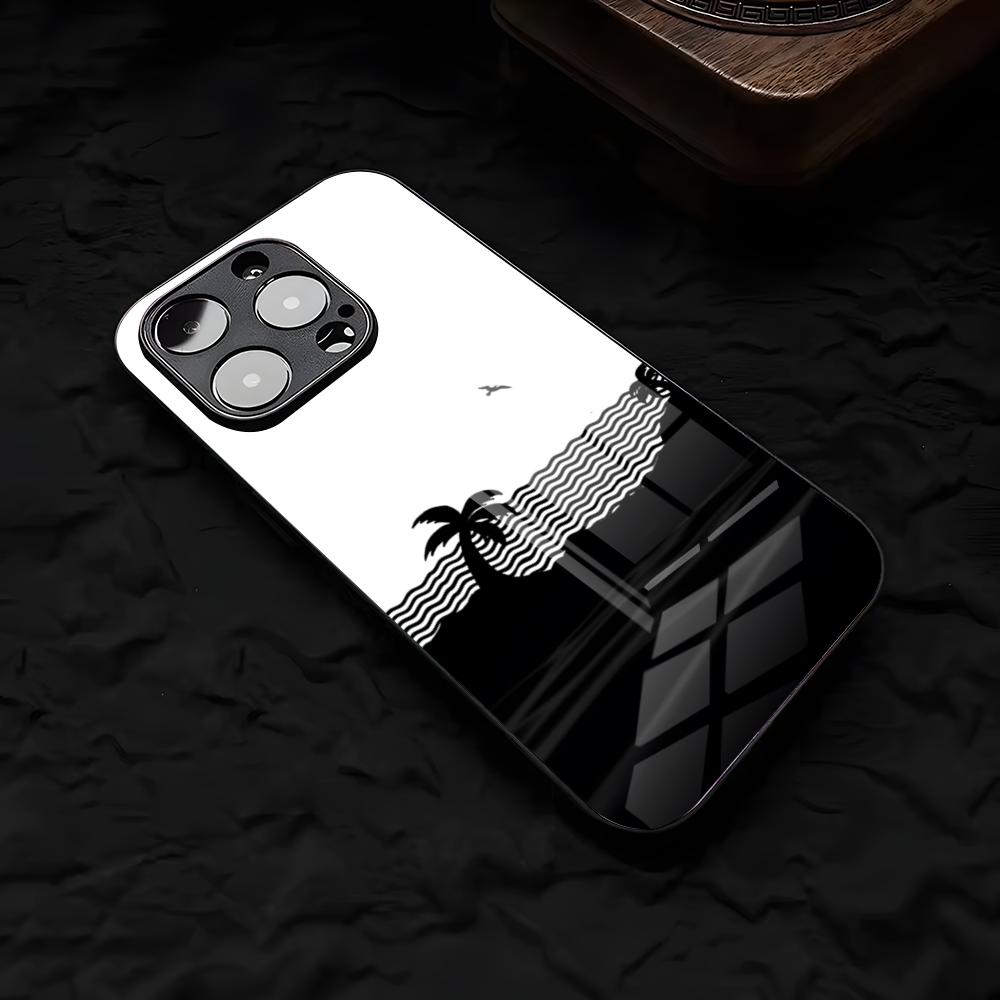 Чехол для телефона N-Neighbourhood Band для iPhone 17 Air 16 E Pro Max 15 14 13 Mini 12 Pro 11 Max Plus Черная стеклянная крышка