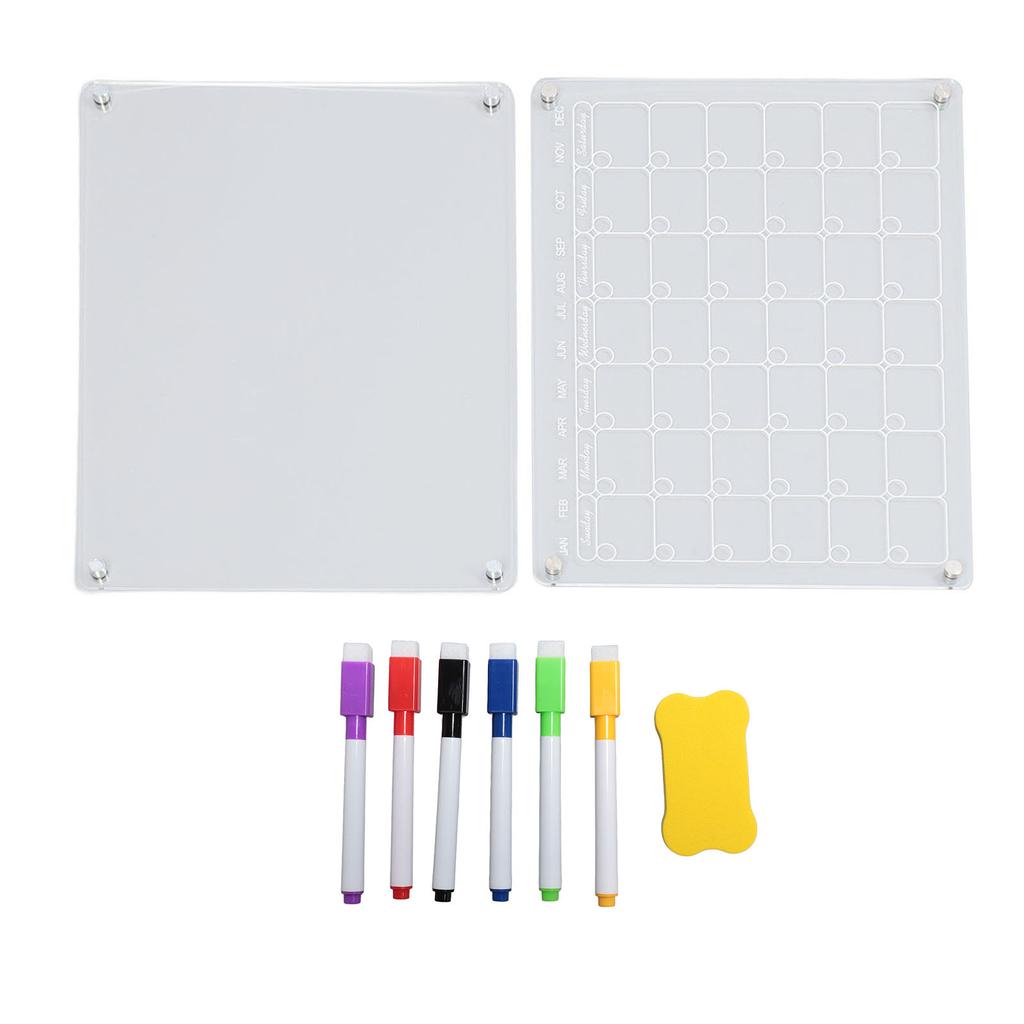 Магнитный акриловый календарь многоразовый прозрачный стираемый доска для холодильника с 6 маркерами 1 ластик для доски для Mo