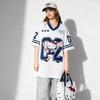 Бейсбольная куртка Hello Kitty, милая и крутая летняя футболка в уличном стиле, свободный женский топ.