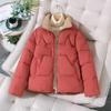 Autumn Winter Women Short Style Standing Collar Cotton-padded Jacket Thick Warm Coat