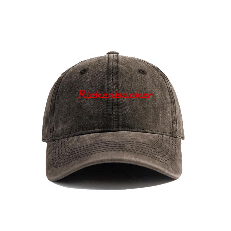 Rickenbacker Distressed Baseball Cap Cool Unisex Retro Outdoor Summer Adjustable Gift Dad Hat MZ