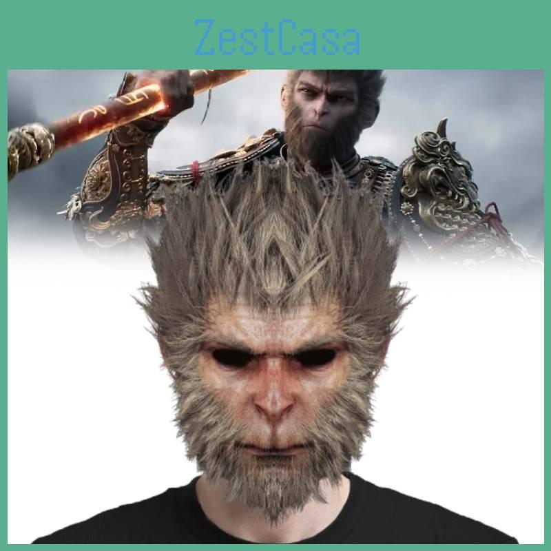 Unique Black Myth Wukong Mask Playful Monkey Headpiece For Halloween Cosplay Events