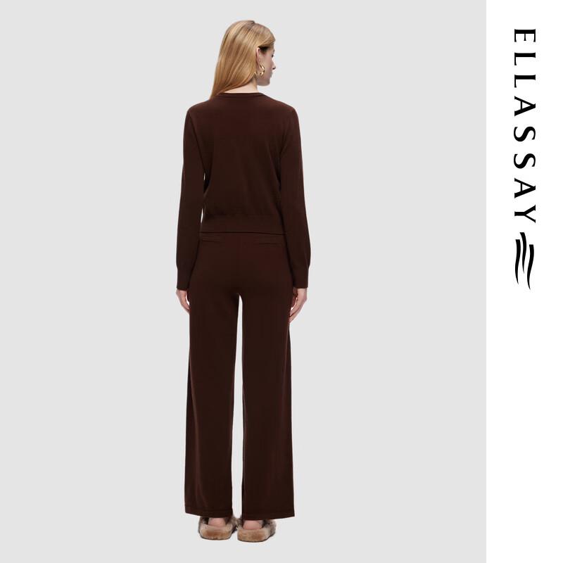 ELLASSAY Women's Pure Wool Straight Fit Trousers