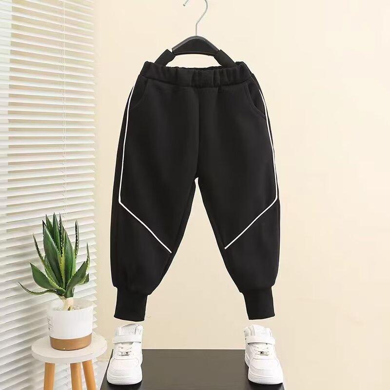 Брюки для мальчиков весна-лето-осень Брюки для детей и подростков Тонкие детские спортивные прямые брюки Модные брюки с тремя полосками Модные