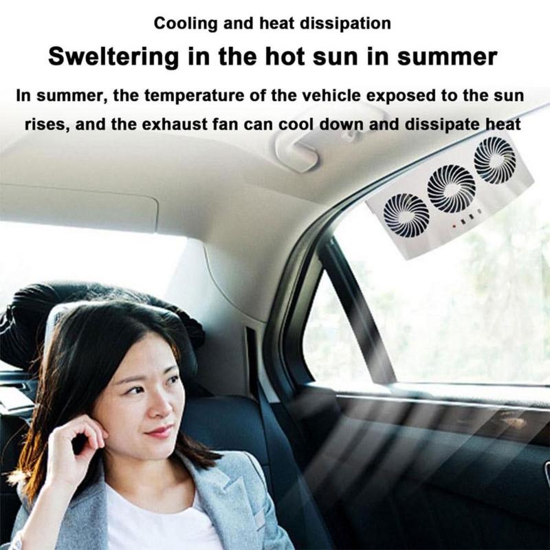 Car Window Fan Auto Cooler Radiator Exhaust Fan Air Vent Radiator Solar Powered