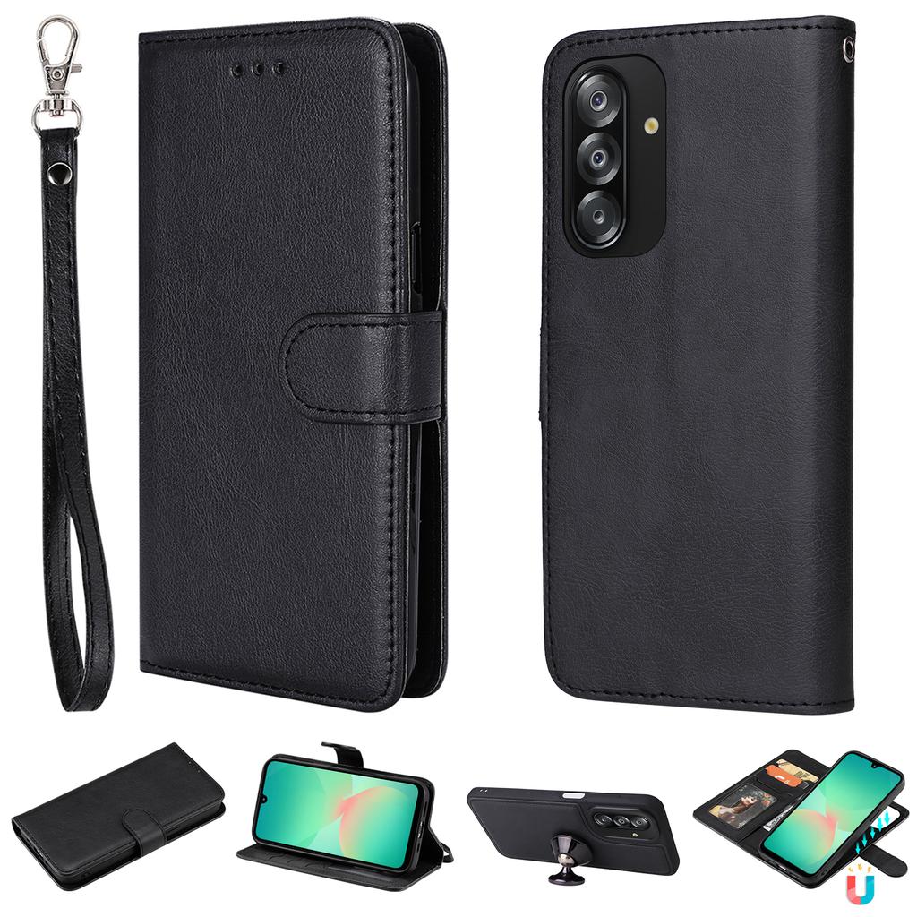 Чехол-кошелек 2-в-1 со съемным магнитным кожаным кошельком и ремешком для Samsung Galaxy A26 5G/A16 4G/Galaxy A16 5G